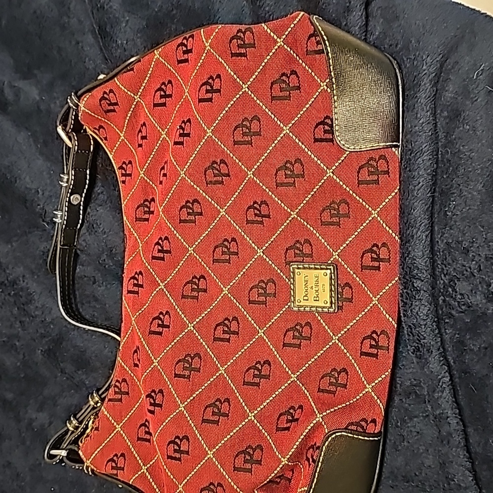 Red and black DB shoulder bag